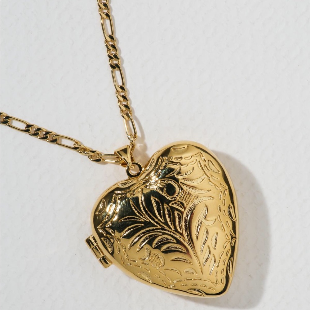 New Vanessa Mooney LARGE HEART LOCKET NECKLACE